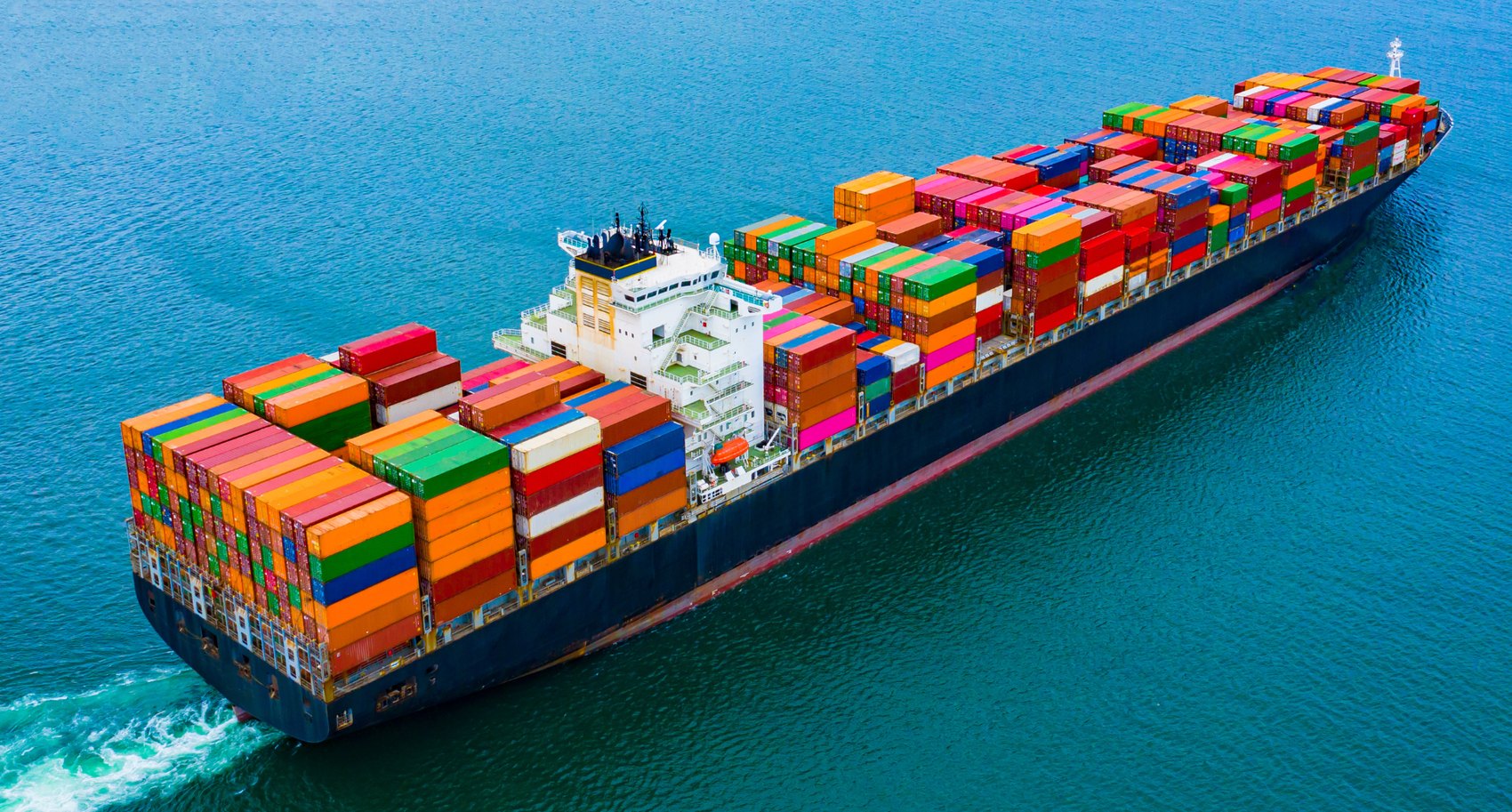 A container ship at sea